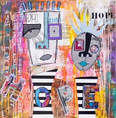 Картина под названием "Hope" - Roger.M, Подлинное произведение искусства, Акрил Установлен на Деревянная рама для носилок