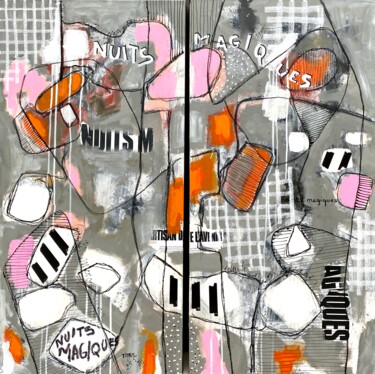 Peinture intitulée "Nuits Magiques - Di…" par Roger.M, Œuvre d'art originale, Acrylique Monté sur Châssis en bois
