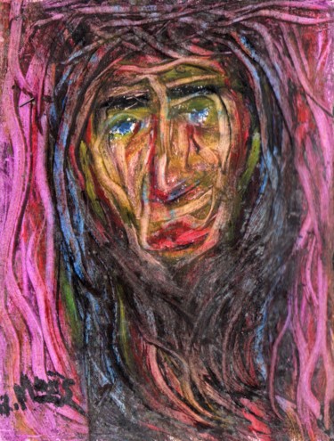 Drawing titled "Expression 3" by Roger Maës, Original Artwork, Pastel