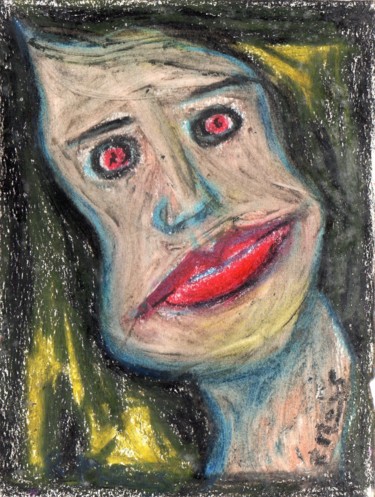 Drawing titled "Expression 5" by Roger Maës, Original Artwork, Pastel