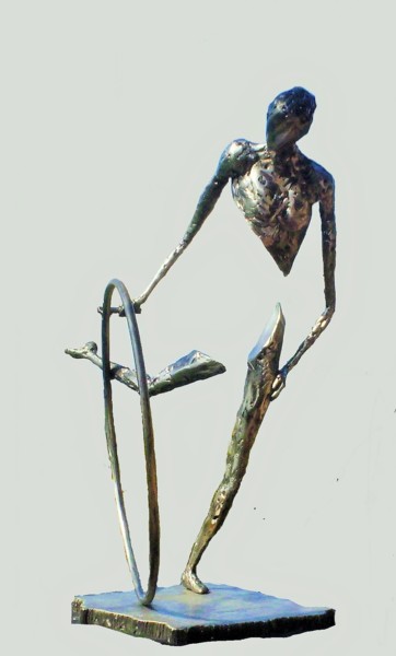 「Jeux d'antan」というタイトルの彫刻 Roger Peulveyによって, オリジナルのアートワーク, 金属