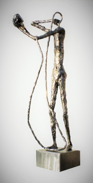 Sculpture titled "Narcisse" by Roger Peulvey, Original Artwork, Metals
