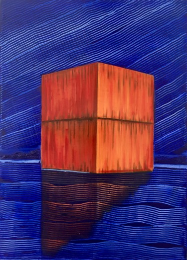 Painting titled "Monolithe" by Roger Birbaum, Original Artwork, Oil