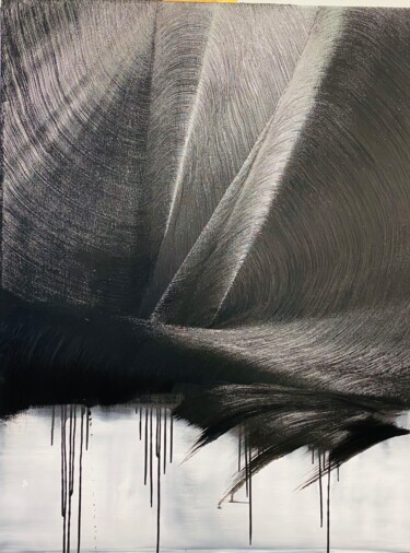 Pittura intitolato "Velours noir" da Roger Birbaum, Opera d'arte originale, Olio Montato su Telaio per barella in legno