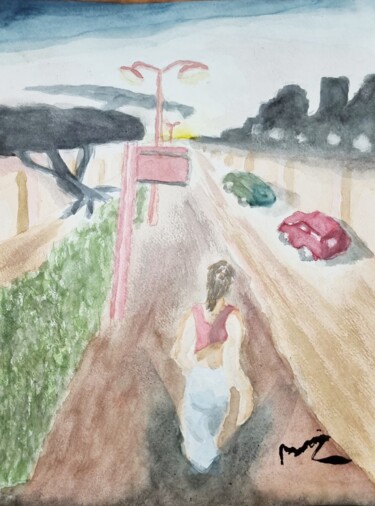 Pintura titulada "Passo a passo" por Rogério Morais, Obra de arte original, Acuarela