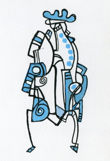 Drawing titled "BLUE" by Rogerus, Original Artwork, Ink