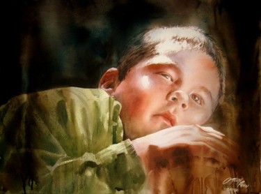 Pintura titulada "angel mauricio oncoy" por Rogger Oncoy, Obra de arte original