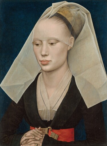 Schilderij getiteld "Le portrait d'une d…" door Rogier Van Der Weyden, Origineel Kunstwerk, Olie