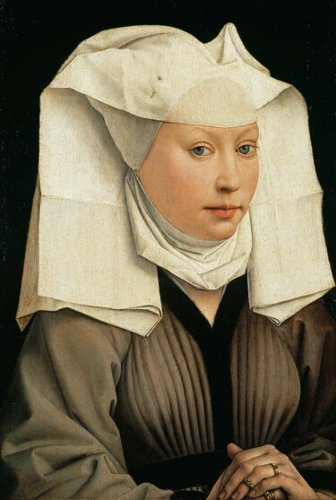 Pintura intitulada "Portrait d'une jeun…" por Rogier Van Der Weyden, Obras de arte originais, Óleo