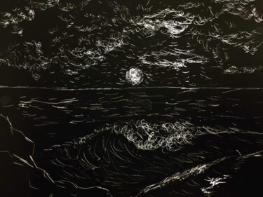 Impressões e gravuras intitulada "Moonlight" por Rohan Agarwal, Obras de arte originais, Água forte