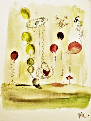 Painting titled "imagination 2" by Marierf, Original Artwork, Ink