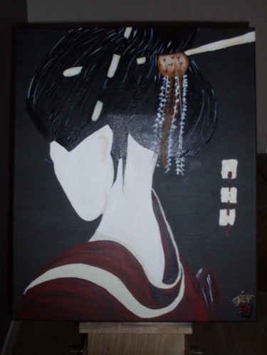 Painting titled "Geisha" by Marierf, Original Artwork
