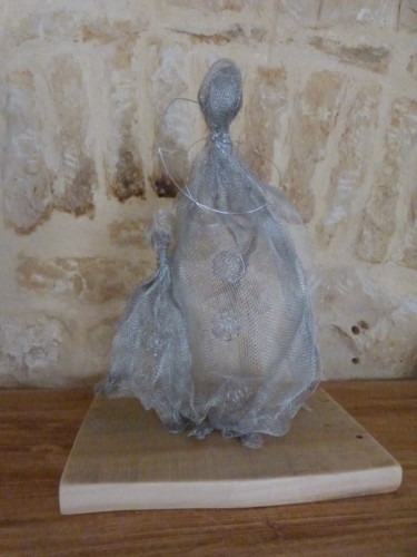 Sculpture titled "Tendresse" by Marierf, Original Artwork, Metals