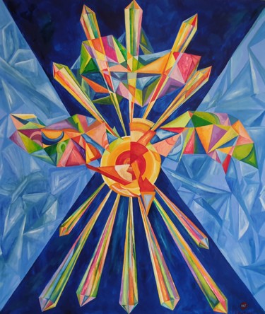 Pintura titulada "Кубизм. Моя большая…" por Anna Roitman, Obra de arte original, Oleo