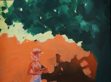 Pintura titulada "Lire sous un arbre" por Roja, Obra de arte original, Acrílico