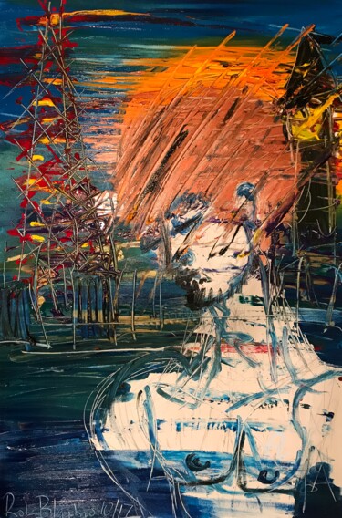 Картина под названием "The Boy who lost hi…" - Rok Blenkuš, Подлинное произведение искусства, Акрил Установлен на Деревянная…