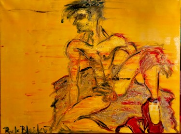 Peinture intitulée ""you call me a fag,…" par Rok Blenkuš, Œuvre d'art originale, Acrylique Monté sur Châssis en bois