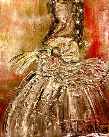 Картина под названием "“The Empress Sisi”" - Rok Blenkuš, Подлинное произведение искусства, Акрил Установлен на Деревянная р…