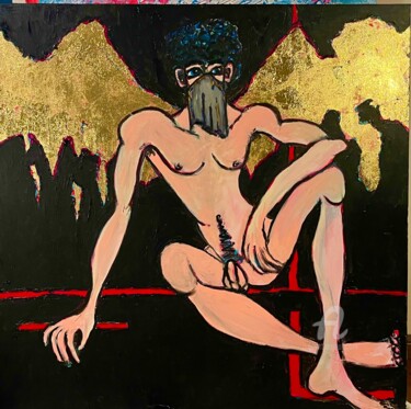 Painting titled "Lucifer disenchanted" by Rok Blenkuš, Original Artwork, Acrylic Mounted on Wood Stretcher frame
