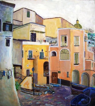 Pittura intitolato "Ischia" da Rolando Lambiase, Opera d'arte originale, Olio