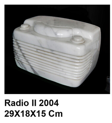 Sculpture titled "RADIO II" by Roland Baladi, Original Artwork, Stone