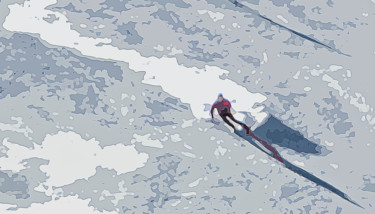 Photographie intitulée "Skieur" par Roland Bouvier, Œuvre d'art originale