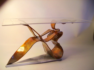 Sculpture titled "table-basse.jpg" by Roland Gicquel, Original Artwork, Metals