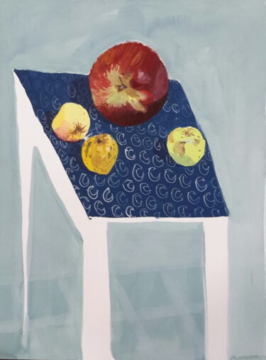 Peinture intitulée "Les pommes." par Roland Gschwind, Œuvre d'art originale, Gouache