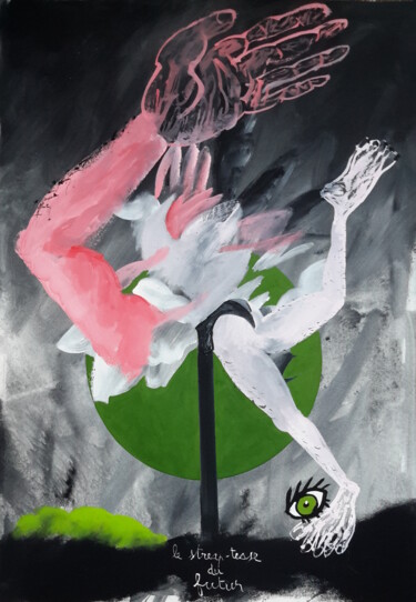 Peinture intitulée "Le streap tease du…" par Roland Gschwind, Œuvre d'art originale, Gouache