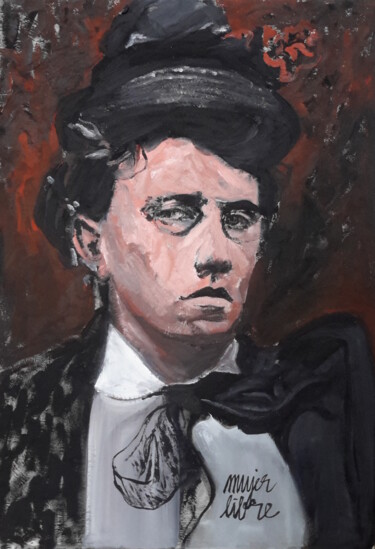 Painting titled "Emma Goldman" by Roland Gschwind, Original Artwork, Oil