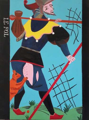 "Le fol" başlıklı Tablo Roland Gschwind tarafından, Orijinal sanat, Guaş boya
