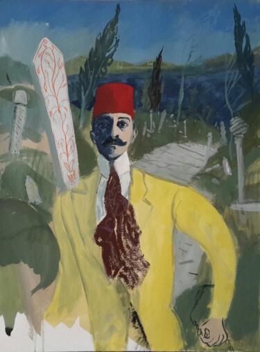 Pintura titulada "Maboul de Stamboul" por Roland Gschwind, Obra de arte original, Gouache