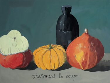 "Vivement la soupe" başlıklı Tablo Roland Gschwind tarafından, Orijinal sanat, Guaş boya