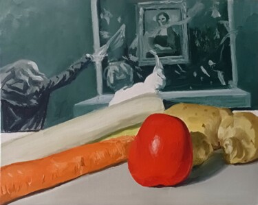 Картина под названием "A chacun sa soupe" - Roland Gschwind, Подлинное произведение искусства, Масло Установлен на картон