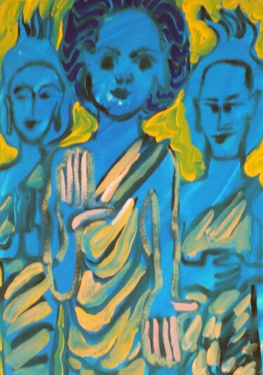 Peinture intitulée "bouddha, ananda kas…" par Roland Gschwind, Œuvre d'art originale, Gouache