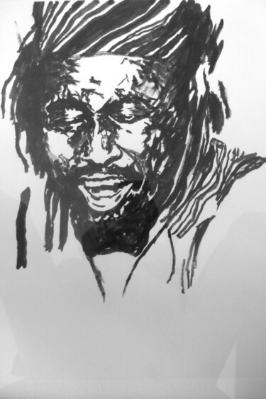 Drawing titled "leon thomas" by Roland Gschwind, Original Artwork, Ink