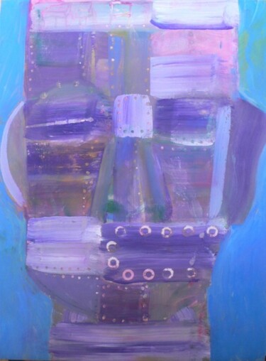 Schilderij getiteld "robot 4" door Roland Gschwind, Origineel Kunstwerk, Gouache