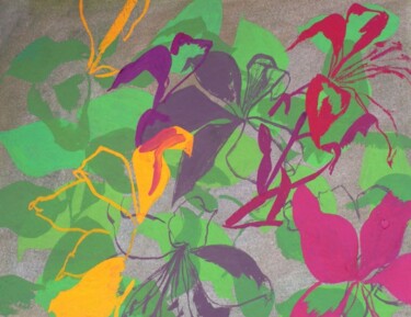 Peinture intitulée "plantes" par Roland Gschwind, Œuvre d'art originale