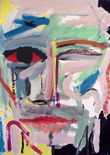 Painting titled "head" by Roland Gschwind, Original Artwork, Oil