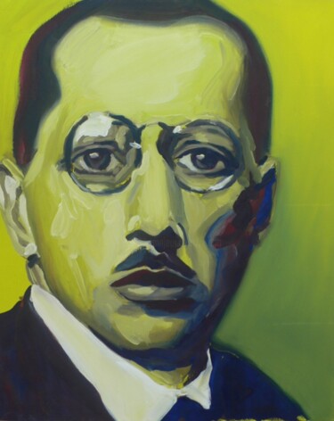 Painting titled "Stravinsky" by Roland Gschwind, Original Artwork, Oil