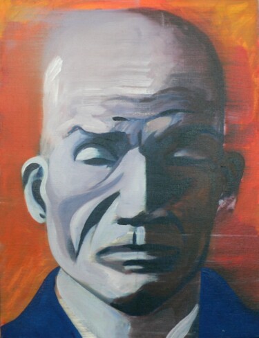 Painting titled "Kodo Sawaki 1" by Roland Gschwind, Original Artwork, Oil