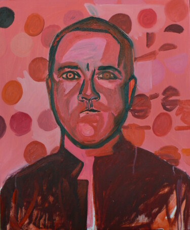 Pintura titulada "Damien Hirst" por Roland Gschwind, Obra de arte original, Oleo