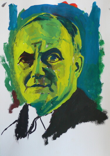 Painting titled "Joan Miro" by Roland Gschwind, Original Artwork, Gouache