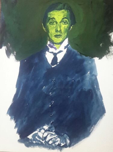 Painting titled "E.L Kirchner" by Roland Gschwind, Original Artwork, Gouache