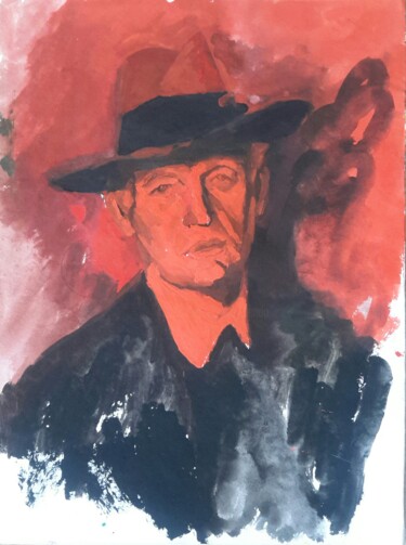 「Munch」というタイトルの絵画 Roland Gschwindによって, オリジナルのアートワーク, グワッシュ水彩画