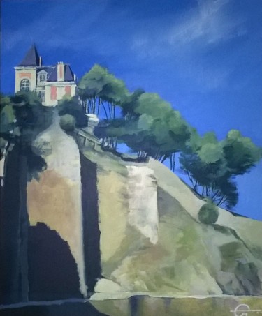 Painting titled "Maison à Dinard" by Roland Guyomard, Original Artwork, Acrylic