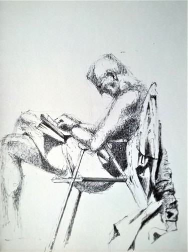 Drawing titled "le-dormeur-2.jpg" by Roland Guyomard, Original Artwork