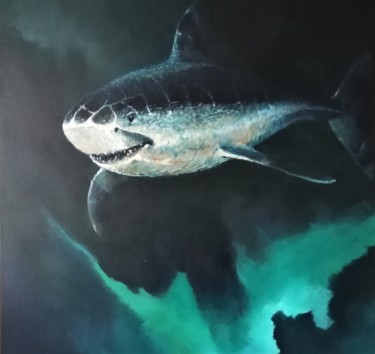 Pintura titulada "requin 2" por Roland Guyomard, Obra de arte original, Acrílico Montado en Bastidor de camilla de madera