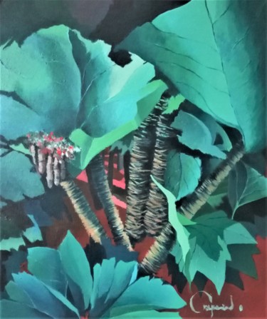 Peinture intitulée "Vert et rouge" par Roland Guyomard, Œuvre d'art originale, Acrylique