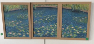 Painting titled "Ode aan Monet" by Roland Heirman, Original Artwork, Oil